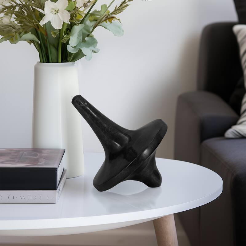 Sagebrook Home Dressler Black Marble Tops - 6" x 6" x 8"