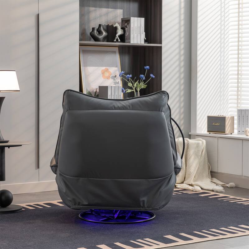 Swivel Power Recliner Chair with USB Port and Atmosphere Lamp