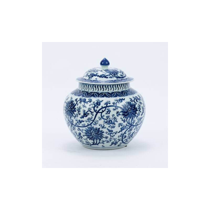 Twisted Lotus Lidded Melon Decorative Jar