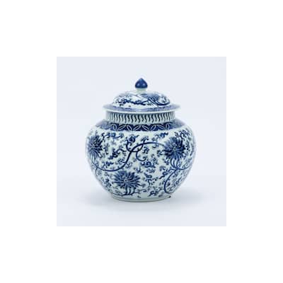 Twisted Lotus Lidded Melon Decorative Jar