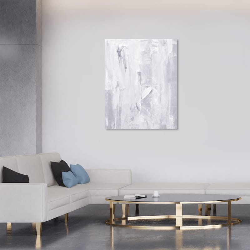 Wynwood Studio Canvas Abstract Concrete and Lavender White and Light Gray Modern & Contemporary Wall Art Canvas Print - 36 x 30