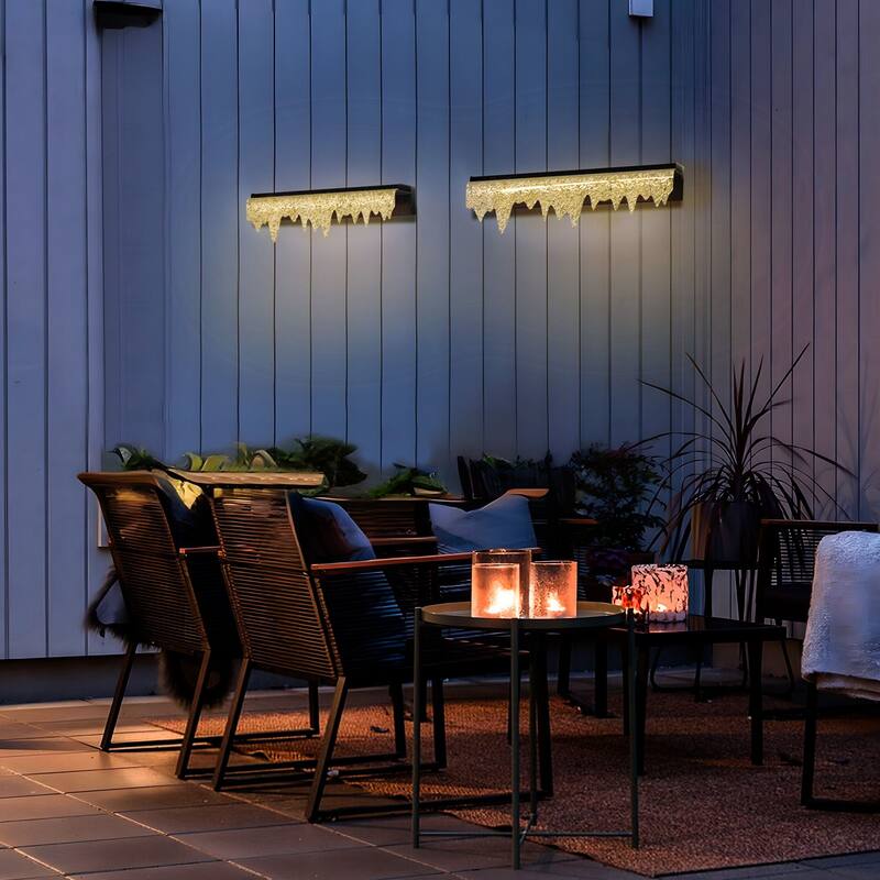 Indoor & Outdoor Wall Lamp, Acrylic Waterfall Outdoor Wall Light
