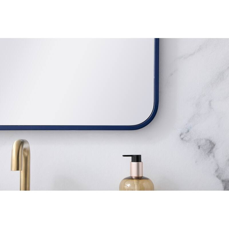 Ezra Soft Corner Metal Rectangular Mirror