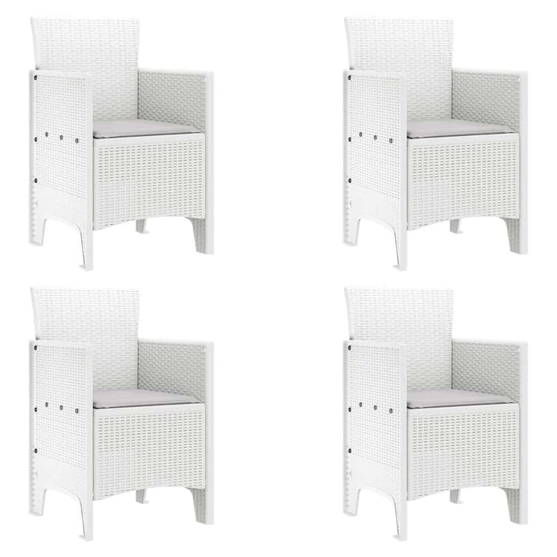 vidaXL Garden Chair 2/4 pcs Anthracite/Brown/White 53 x 49 x 85 cm PP - 53 x 49 x 85 cm