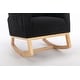 preview thumbnail 33 of 98, Teddy Fabric Upholstered Rocking Armchair with Solid Wood Frame & Legs, Cozy Ergonomic Lounge Chair with Soft Cushioning