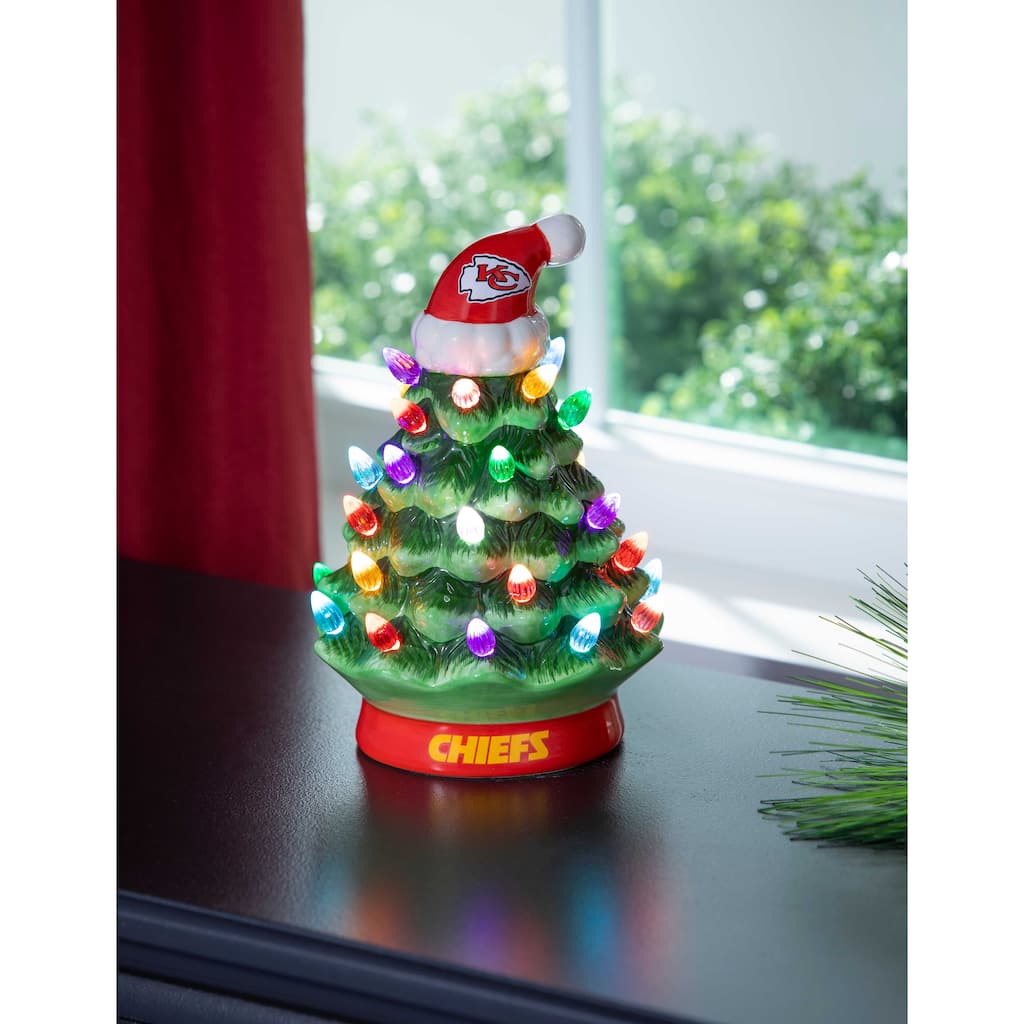 8" LED Ceramic Tabletop Christmas Tree, Kansas City Chiefs