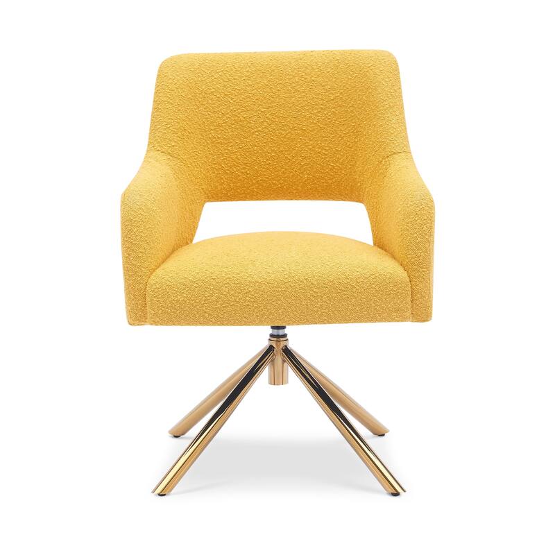 Boucle Polyester Upholstered Swivel Accent Chair - Stain Resistant