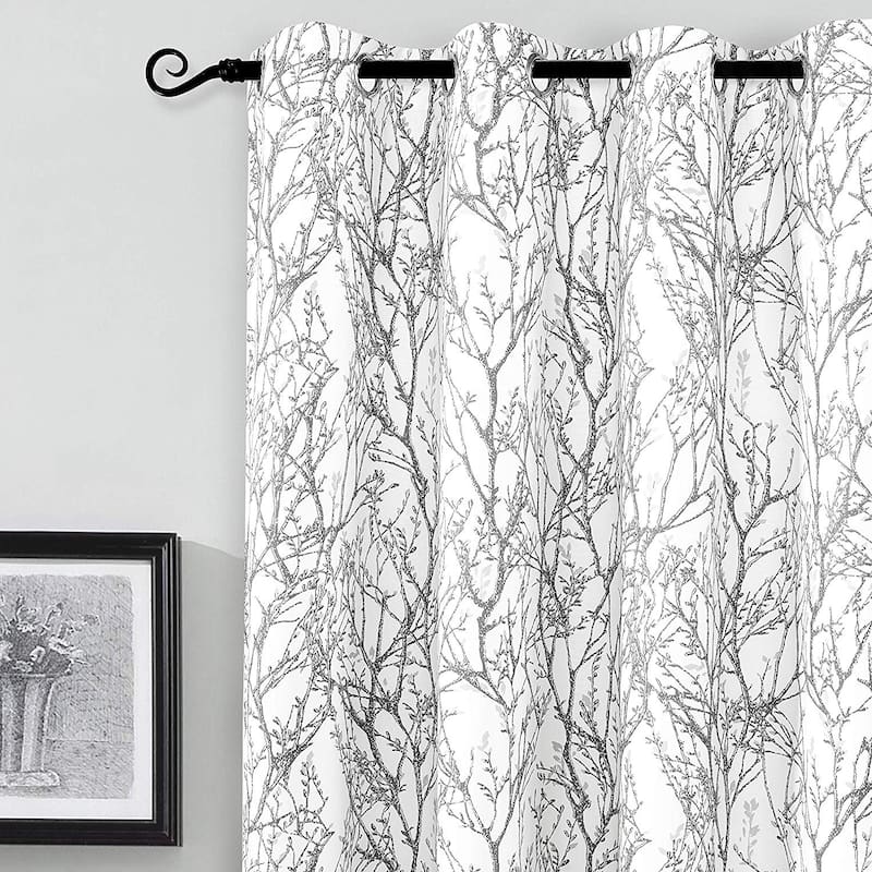 Tree Branch Grommet Window Curtain Panel