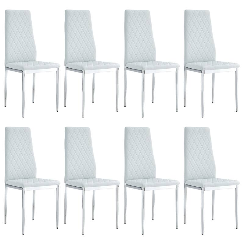 8-Piece Set Dining Chairs, Mid-Back Conference Chairs, 45D High-Density Resilient Sponge Cushion