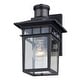 preview thumbnail 10 of 11, Ridge 6.5-in. W 1 Light Aluminum Black Motion Sensor Dusk to Dawn Outdoor Wall Lantern Clear Glass
