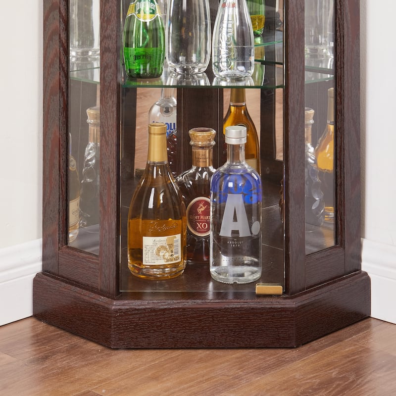 Lighted Corner Curio Cabinet