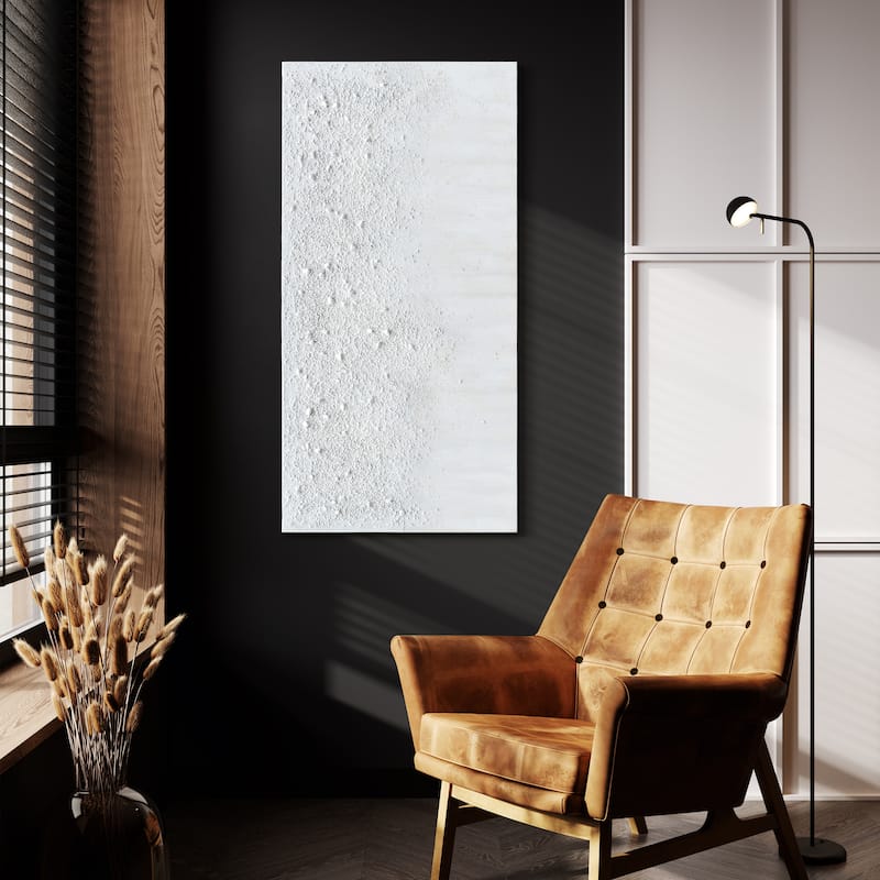 White Snow A Textured Hand Painted Canvas Wall Art