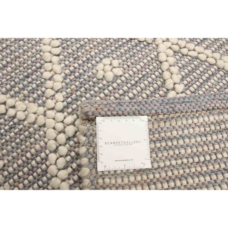 ECARPETGALLERY Braid weave Sienna Grey Wool Rug - 5'3 x 7'11