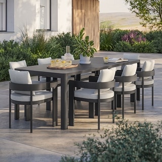 Tahoe 9-Piece Outdoor Patio Aluminum Dining Set With Extendable Table by Modway