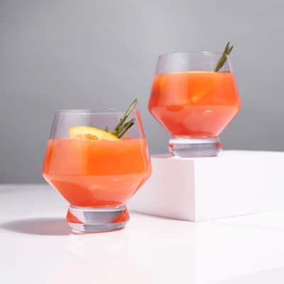 Footed Crystal Punch Cups by Viski - Clear - 3.5" x 3"