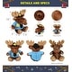 preview thumbnail 2 of 4, DolliBu Brown Sitting Moose Police Officer Plush Toy with Cop Uniform - 10 inches