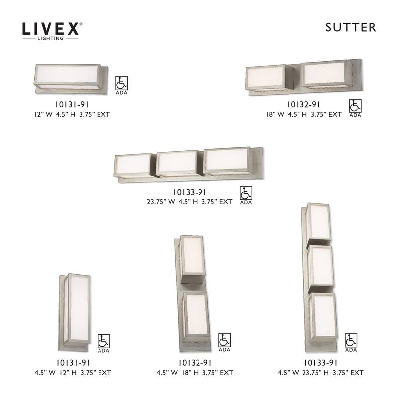 Livex Lighting Sutter 3 Light 24" Wide Integrated LED Bathroom Vanity