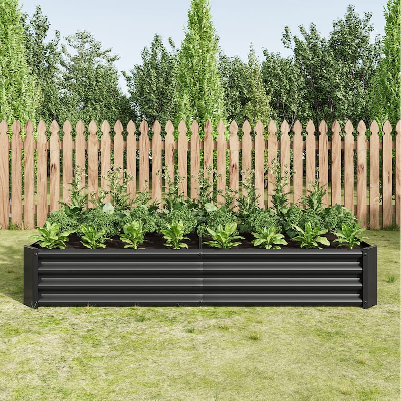 6×3×1ft Metal Raised Rectangle Planter Beds for Plants, Vegetables and Flowers