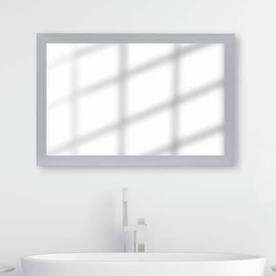 Meade Brushed Silver Framed Wall Mirror