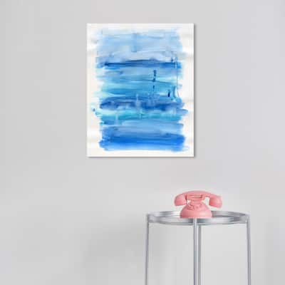 Wynwood Studio Abstract Water Splash Blue and Modern & Contemporary Wall Art Canvas Print