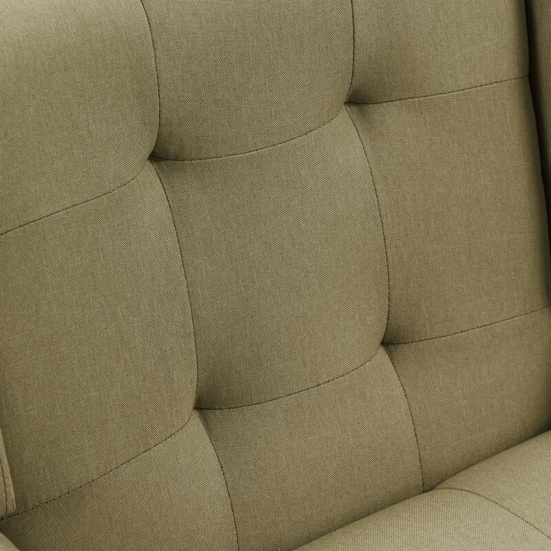 Modern Tufted Accent Chair Linen Armchairs Set of 2