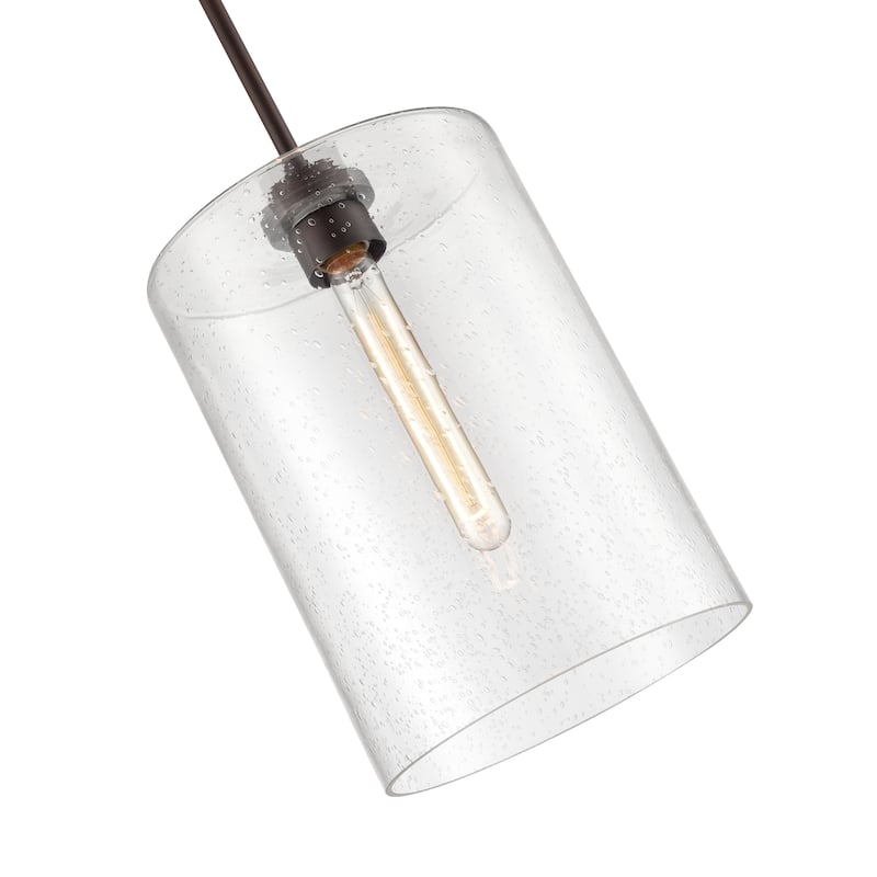 Millennium Lighting Moven 1 Light Mini-Pendant in Multiple Finishes with Seeded Glass Shade