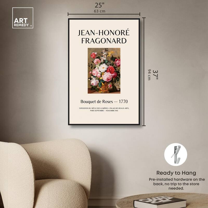 Roses in a Golden Vase Canvas by Art Remedy