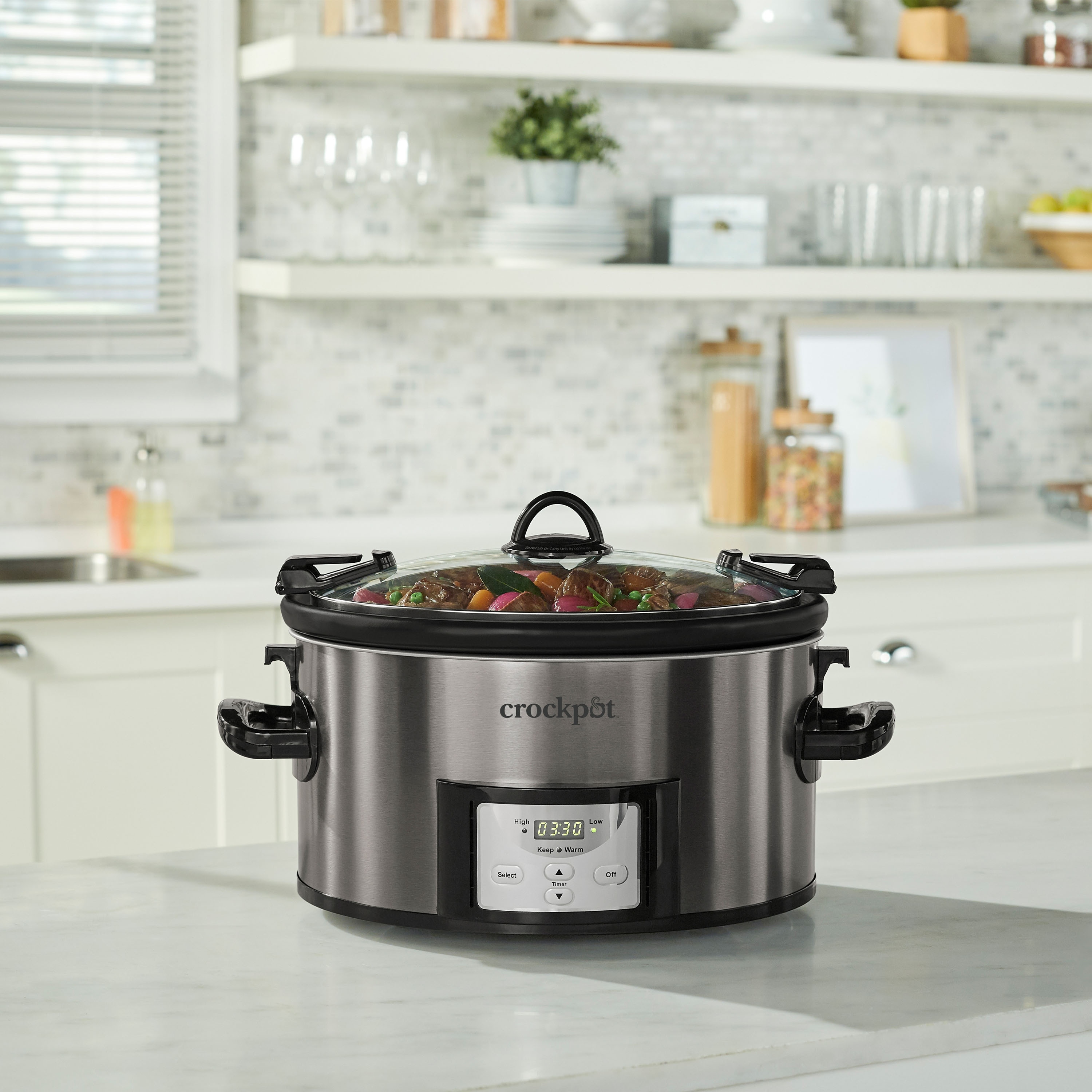 Crockpot 7-Quart Easy-to-Clean Cook & Carry Slow Cooker, Black