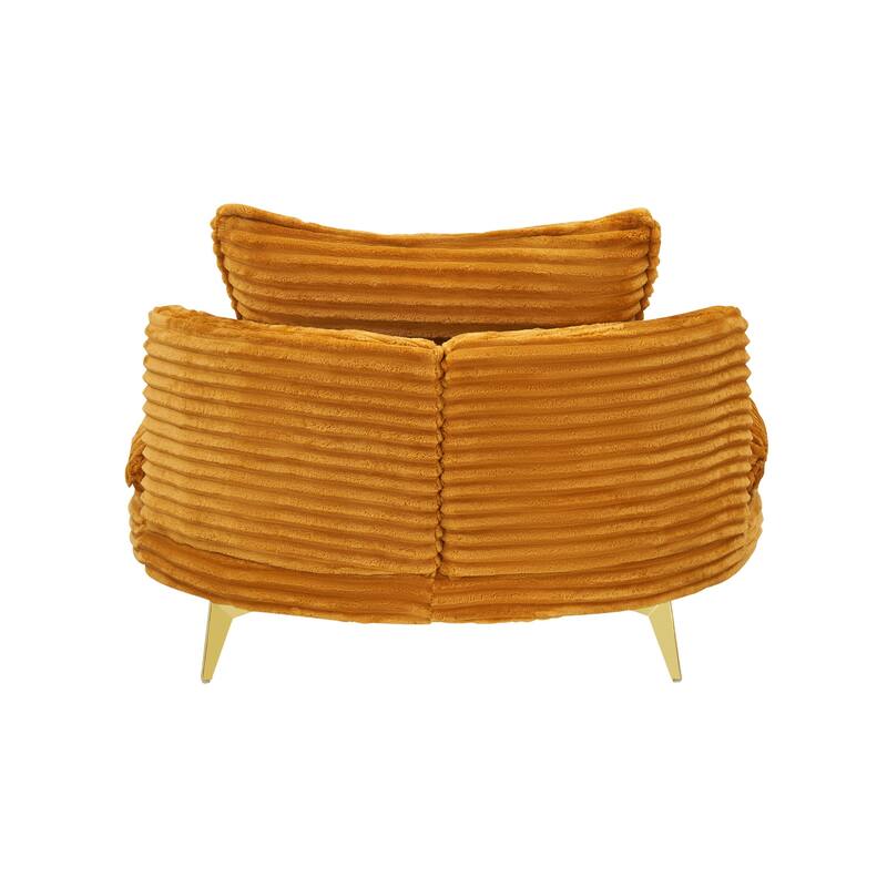 Comfortable Upholstered Armless Chair with Ottoman