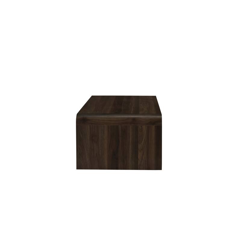 Maria Coffee Table, 2 Drawer and Waterfall Style, Brown Wood 47 Inch