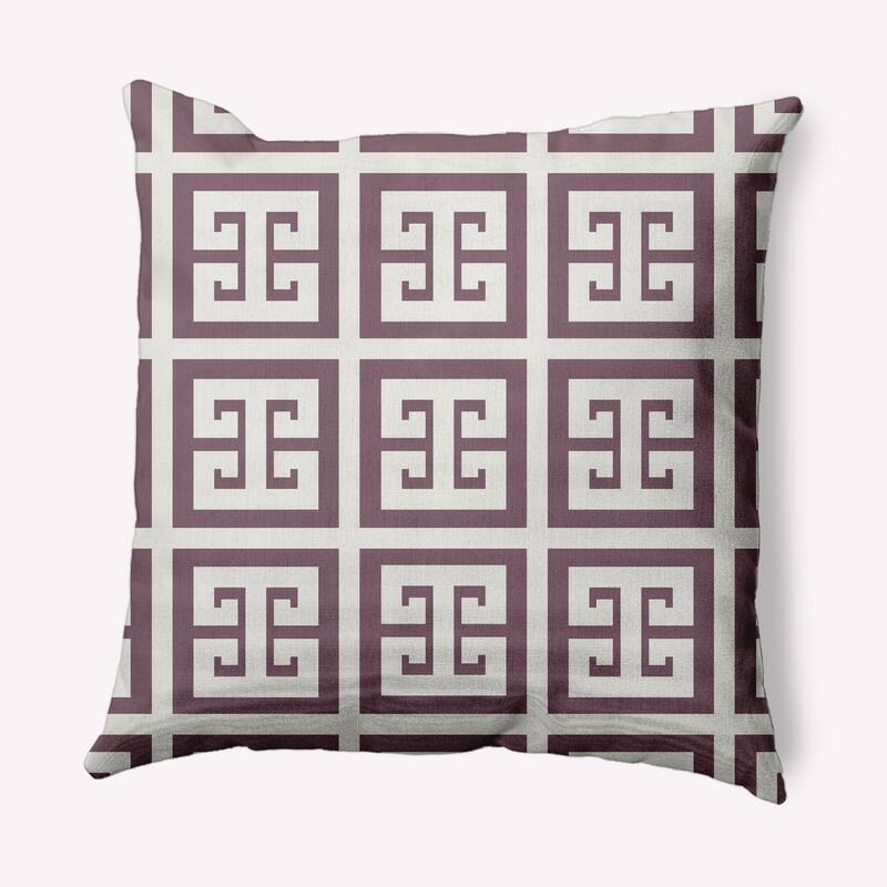 Greek Key Patterned Nautical Decorative Indoor Pillow - Dusty Purple - 18" x 18"