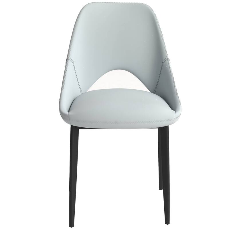 Amalfi Set of 2 Dining Chairs- Elegant Mid-Century Modern Chair w Open Back & Metal Legs for Kitchen, Dining Room & Small Spaces