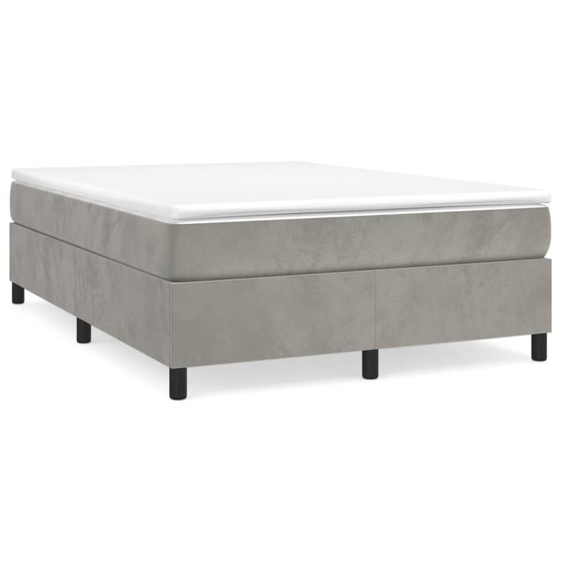 vidaXL Bed Frame Box Spring Platform Bed with Mattress for Bedroom Velvet