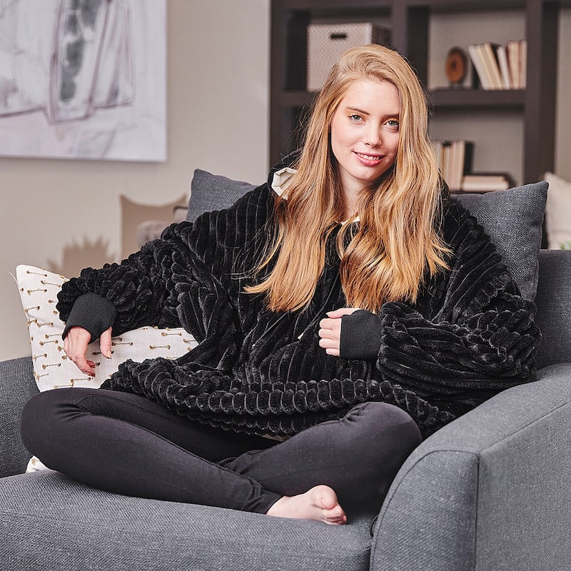 Nestl Warm Oversized Unisex Wearable Blanket Hoodie - Reversible Cozy Snuggle Hoodie Blanket - Giant Sweater Blanket Hoodie