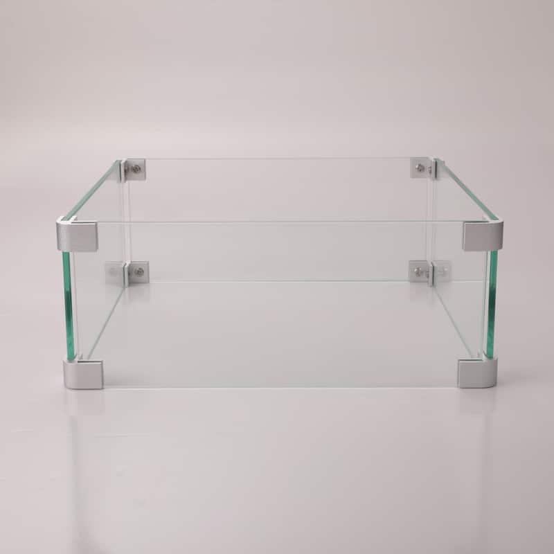 Square Glass Wind Guard for Outdoor Fire Tables