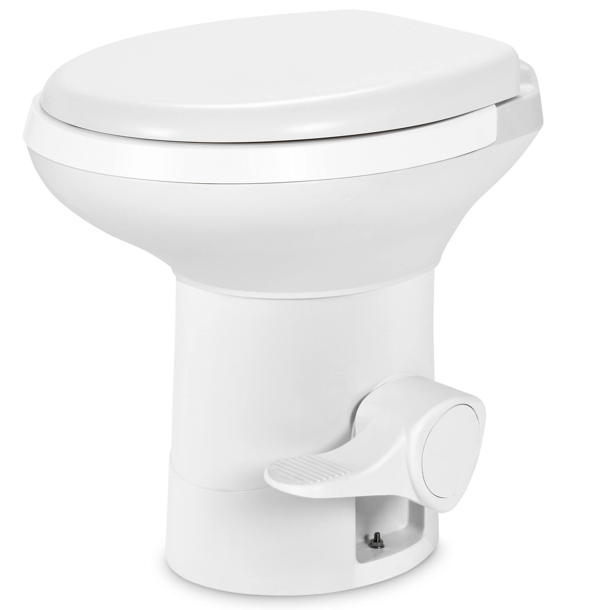RV Toilet with Pedal Flush Gravity Flush Toilet High Profile White