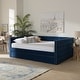 preview thumbnail 2 of 23, Larkin Modern Velvet Fabric Upholstered Daybed with Trundle