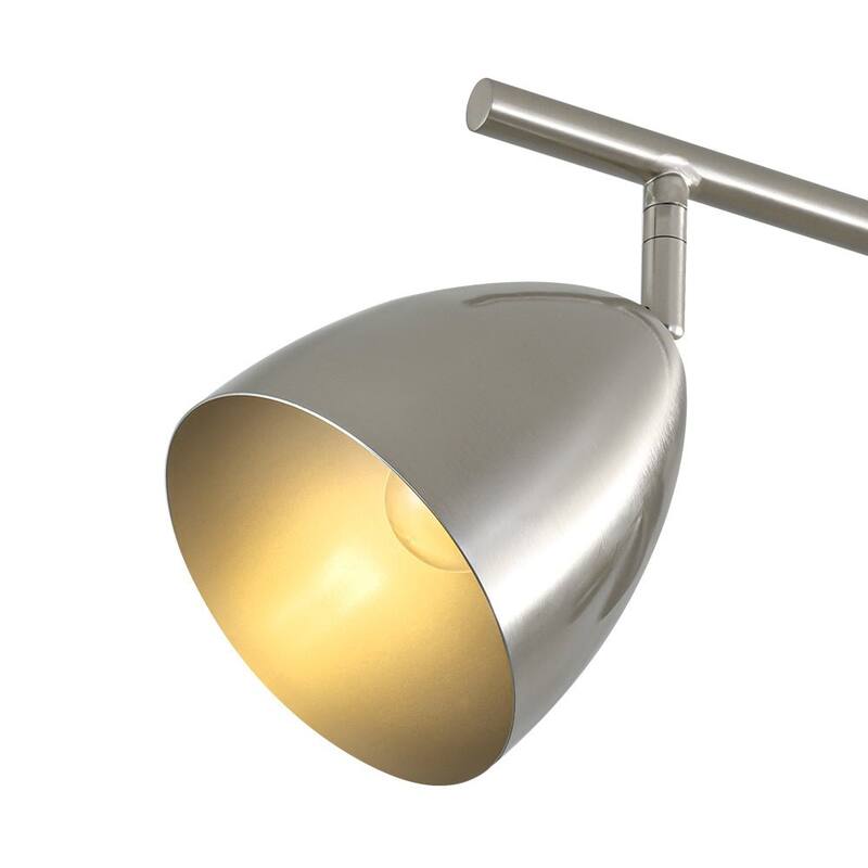 Contemporary 4-Light Adjustable Arm Track Light Semi-flush Mount - 31.9 in