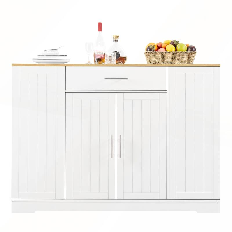 53inch Kitchen Storage Islands with Drawers and Trash Can Storage