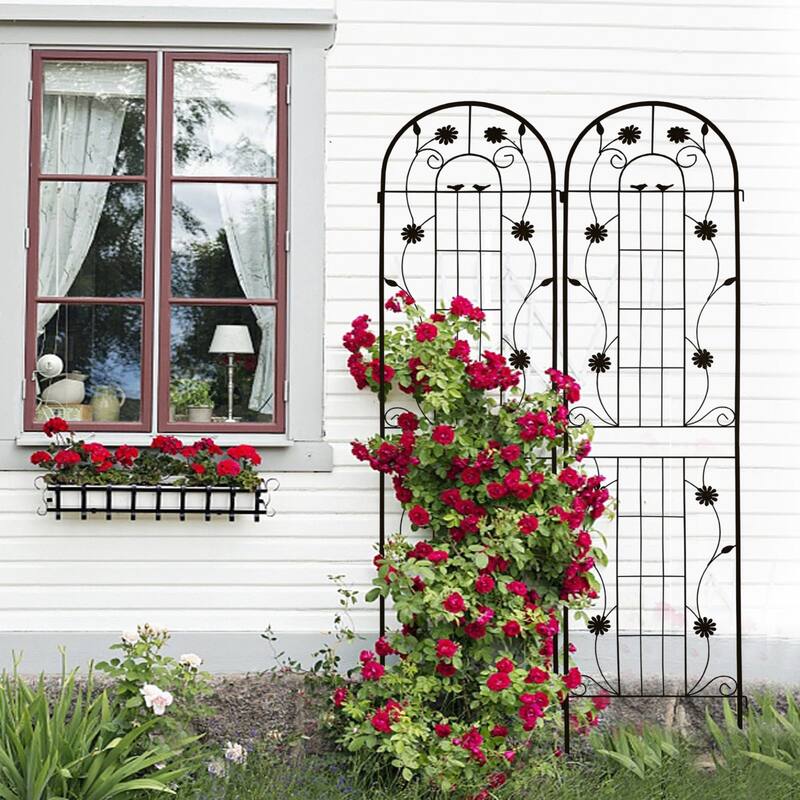 86.7" x 19.7'' Rust-Resistant Climbing Trellis for Garden Flowers and Vines