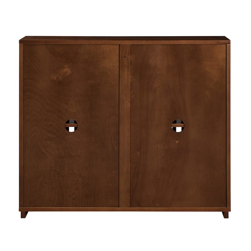 Mid Century Modern Fluted Sideboard Cabinet with 2 Outlet Holes, Buffet Cabinet with Storage, Narrow Side Cabinet