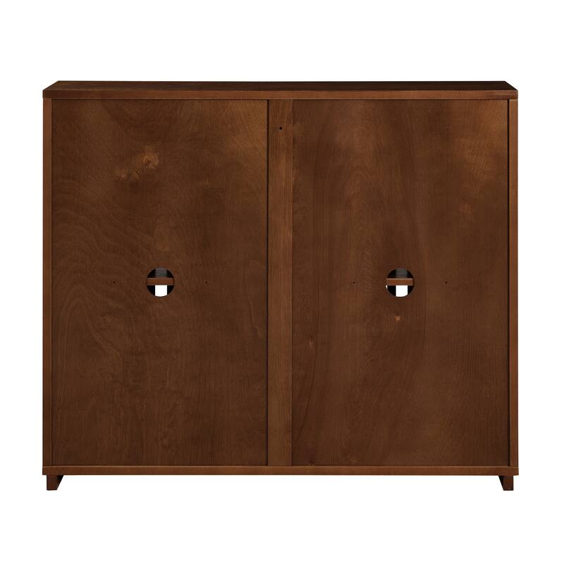 Modern Fluted Storage Sideboard Cabinet with 2 Outlet Holes