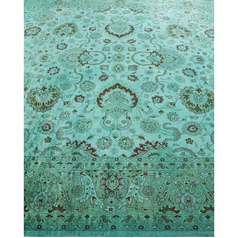Overdyed, One-of-a-Kind Hand-Knotted Area Rug - Blue - 8' 1" x 10' 2"