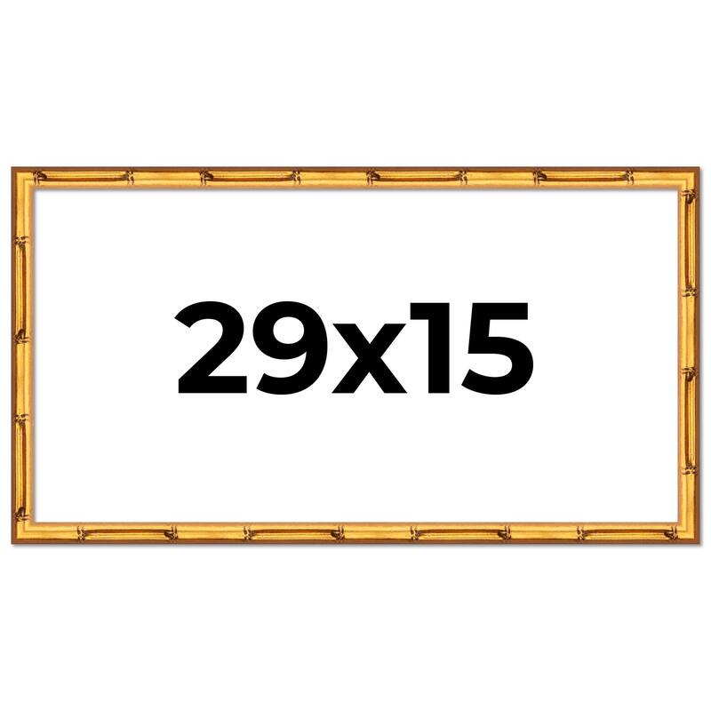29x15 Frame Gold Bamboo Picture Frame Modern Photo Frame Includes UV Acrylic Shatter Guard Front Acid Free Foam Backing Board