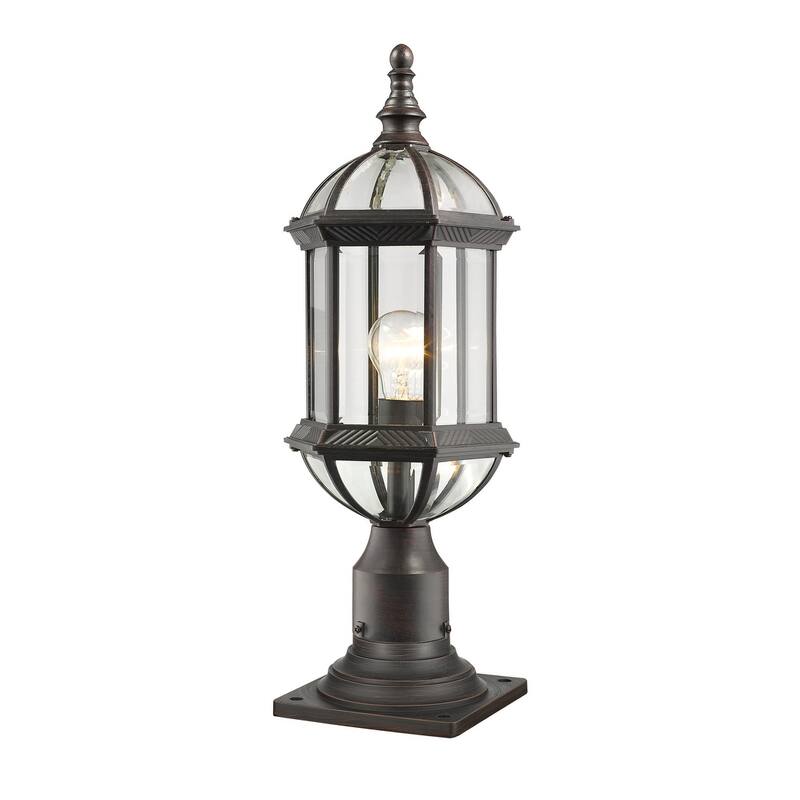 Z-Lite Annex Single Light 22" Tall Outdoor Pier Mount Post Light with - Rust