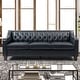 preview thumbnail 55 of 65, Mateo 82.28" Wide Transitional Genuine Leather Sofa with Nailhead Trim and Button-Tufted Back