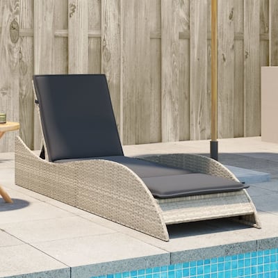vidaXL Patio Sun Lounger Light gray - 23.6" x 80.7" x 28.7"/ 1