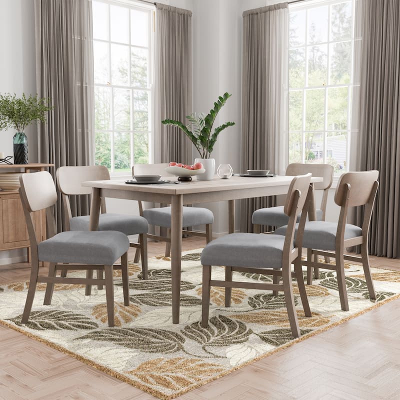 Furniture of America Calista Modern Grey Rectangle Wood Dining Set - 7-Piece Set