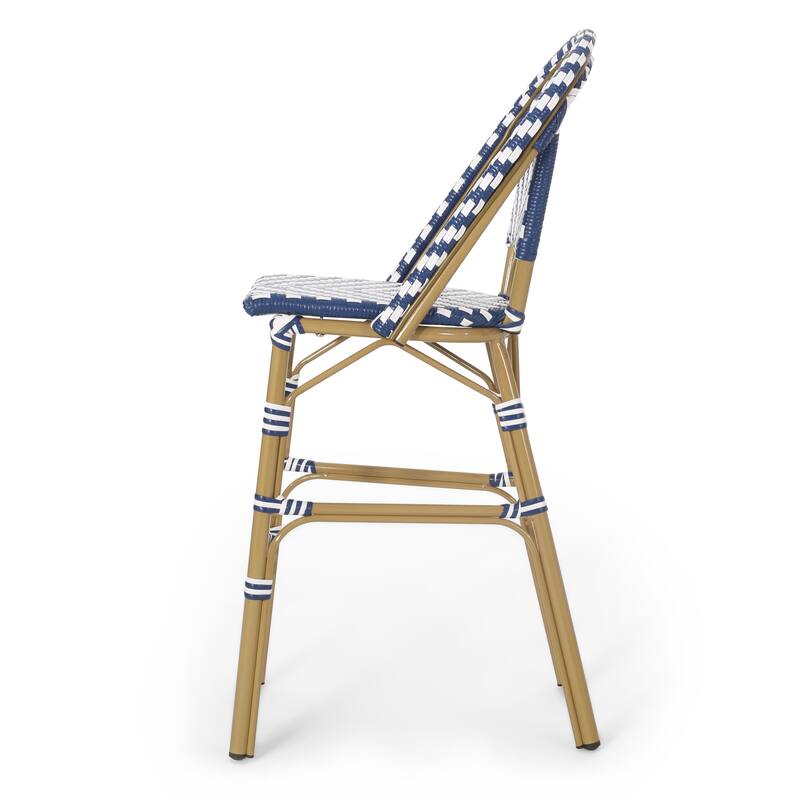 29.5" Outdoor Pe Rattan French Barstool (Excluding the table)