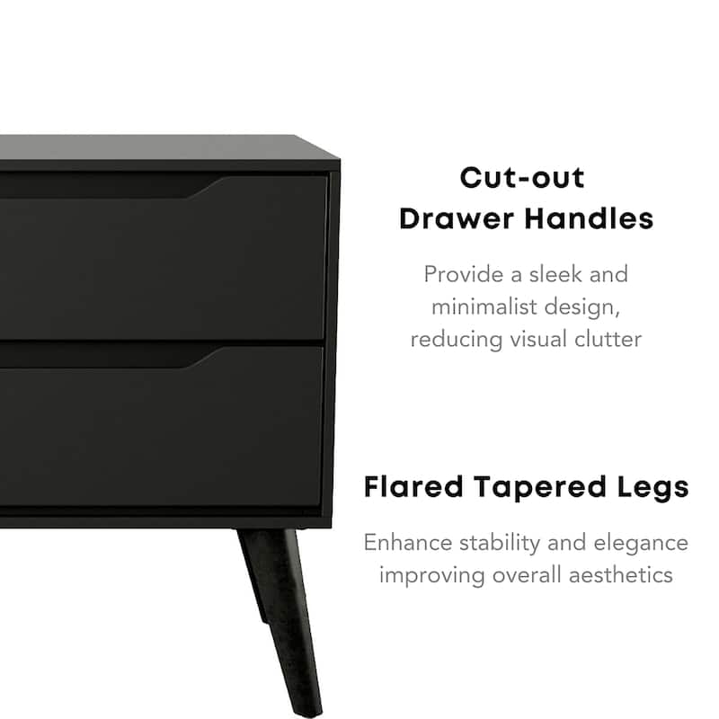 Bodo Mid-century Modern Wood 2-Drawer Nightstand by Carson Carrington